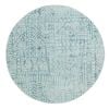 Loopsie-120cm X 120cm-asni Blue And Ivory Tribal Washable Round Rug