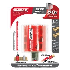 Diablo 57mm Carbide-Tipped Wood And Metal Hole Saw