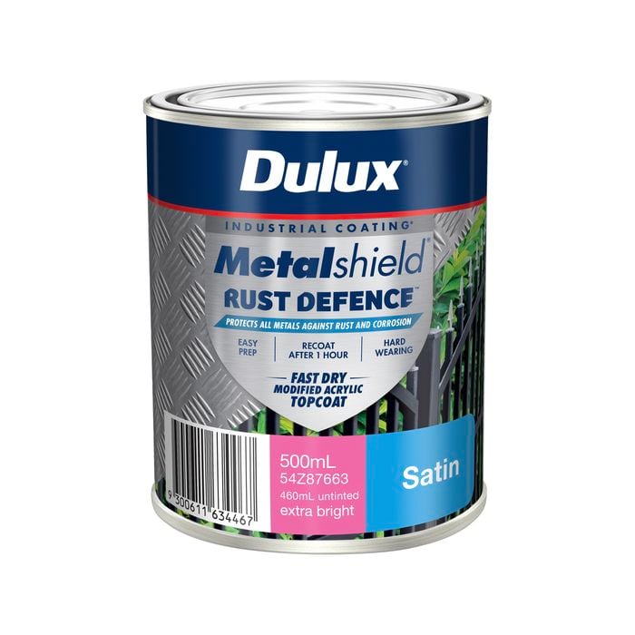 Dulux 500ml Extra Bright Satin Metalshield Rust Defence - 500ml