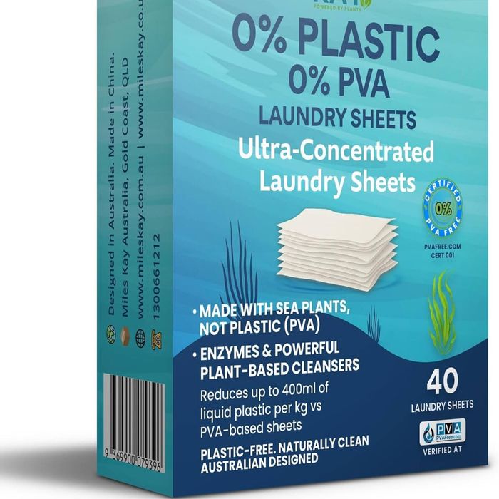 Laundry Sheets - 80 Wash - World First 0% PVA Plastic in the product (unlike other brands with up to 40% plastic going into