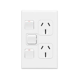 Deta Double Vertical Power Point with Extra Switch
