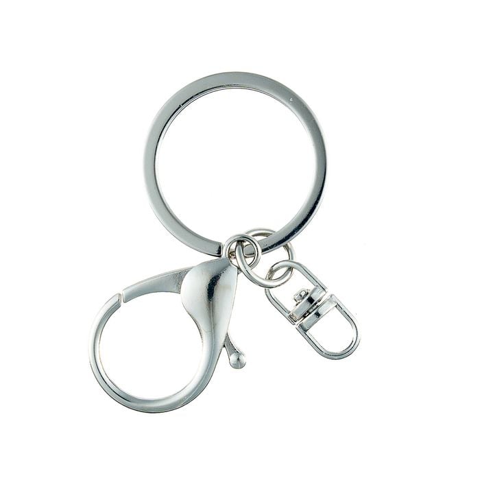 Taskmaster Silver Key Rings with Clip - 5 Pack