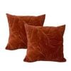2pc Cloud Linen Sophie Cotton Velvet/feather 50cm Cushion Square Clay