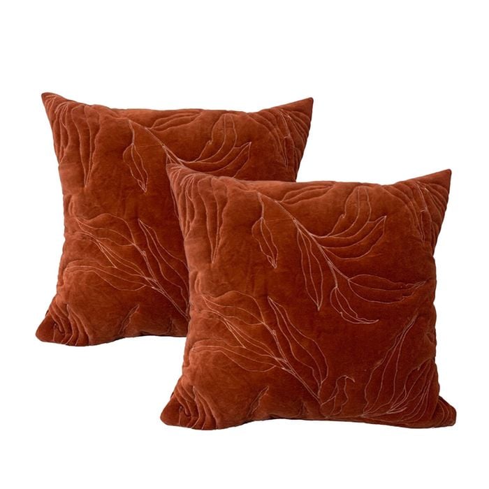 2pc Cloud Linen Sophie Cotton Velvet/feather 50cm Cushion Square Clay