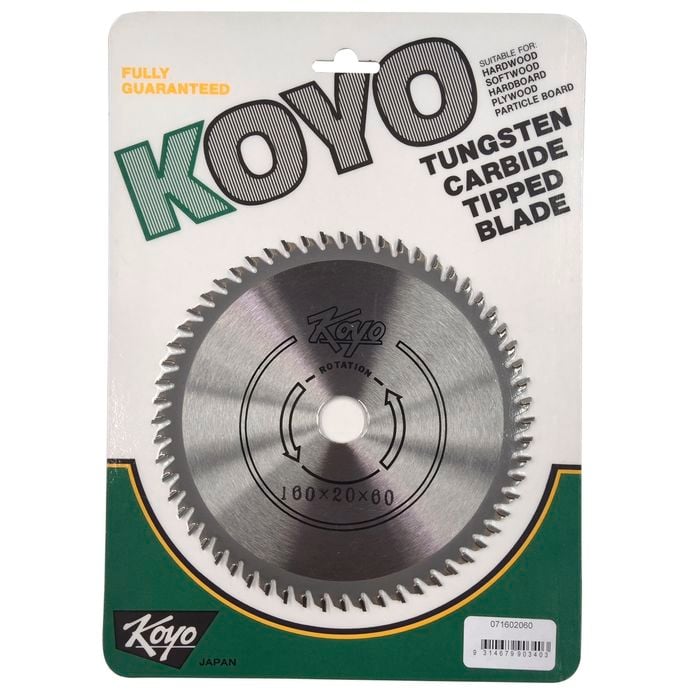 Koyo 160mm 60T 20mm Bore Circular Saw Blade For Timber Cutting