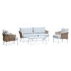 FurnitureOkay Hawaii 4-Piece Rope Outdoor Lounge Setting - White