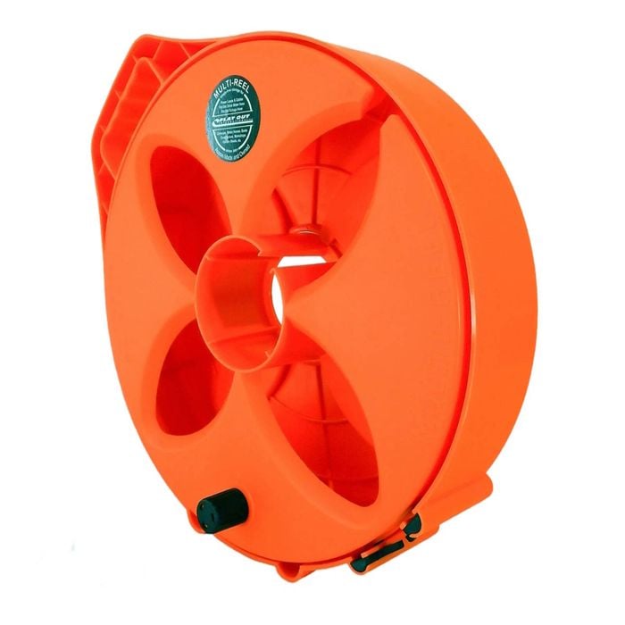 Flat Out Multi Reel Safety Orange Lead Storage Cable Carrier for 35m 15A Power
