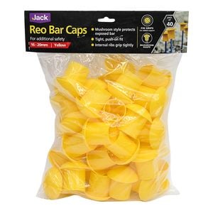 Jack 16 - 20mm Yellow Reinforcing Bar Caps - 40 Pack