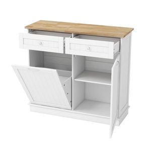 Costway Kitchen Storage Cabinet W/tilt Out Trash Buffet Sideboard