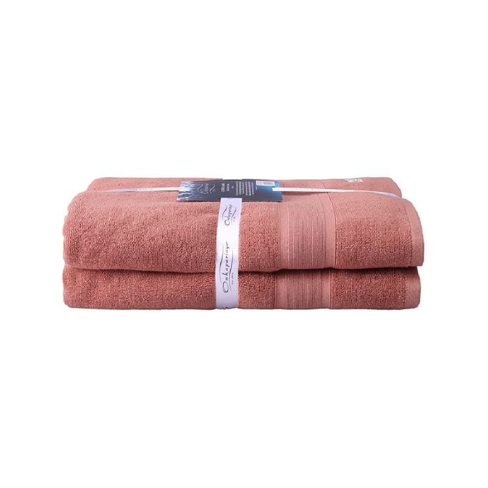2PK Ultimate Alanya Bathroom Bath Sheet/Towel 550Gsm Clay