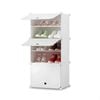 SOGA 5 Tier Single Column Shoe Rack White