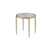 Seek and Ramble Gatsby 48cm Round Side Table Fluted Glass Gold