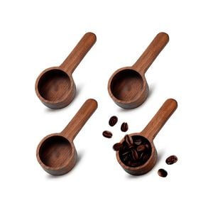 Anygleam Wooden Measuring Spoon Set 4-Pc Brown – Coffee Scoop for Kitchen
