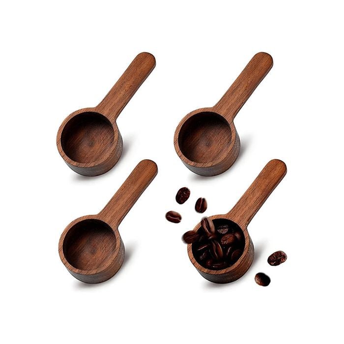Anygleam Wooden Measuring Spoon Set 4-Pc Brown – Coffee Scoop for Kitchen