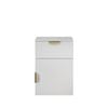 European Cabinetry Slim Pull Brass Porto Bedside Table White