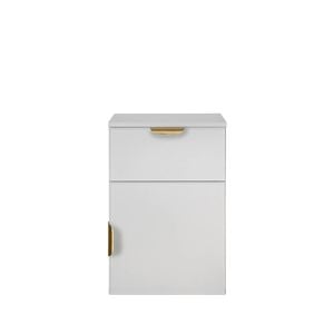European Cabinetry Slim Pull Brass Porto Bedside Table White