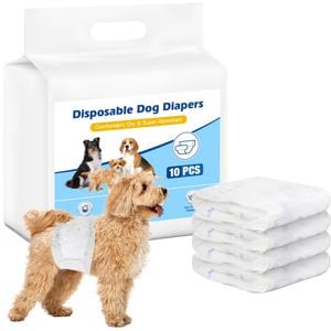 Advwin 10PCS Dog Diapers Male Disposable Pet Dog Wraps Male Super Absorbent