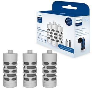 Philips 150L Grey Daily Water Bottle Filter 3 Pack
