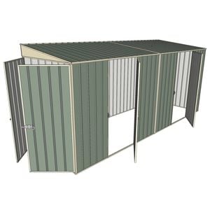 Build-a-Shed 1.5 x 4.5 x 2m Dual Single Hinged Side Door Skillion Shed - Green