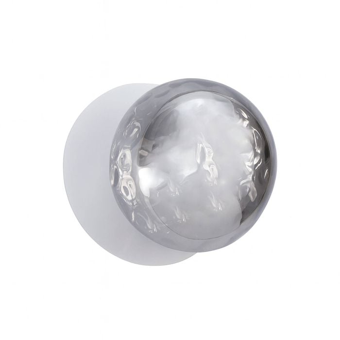 Lexi Lighting Odessa Molten Ripple Glass Led Wall Light With White Base - White/large