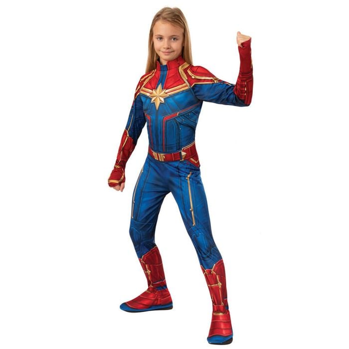 Marvel Captain Marvel Classic Hero Suit Dress Up Party Costume Jumpsuit Size 3-5