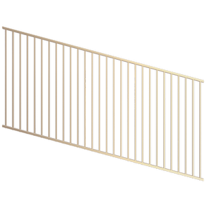 ProtectorAl 1201-2400W x 1200H Primrose Flat Top Square Picket Pool Fence Panel Raked Up to 15º