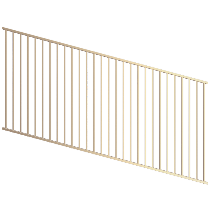 ProtectorAl 1201-2400W x 1200H Primrose Flat Top Square Picket Pool Fence Panel Raked Up to 15º