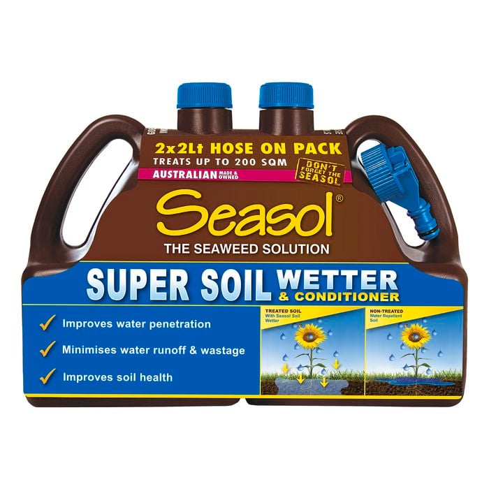 Seasol 2 x 2L Hose On Super Soil Wetter And Conditioner - Twin Pack