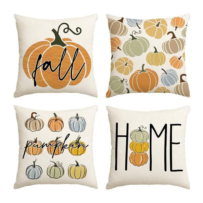 Catzon 4 Pcs Linen Throw Pillow Covers Autumn for Home