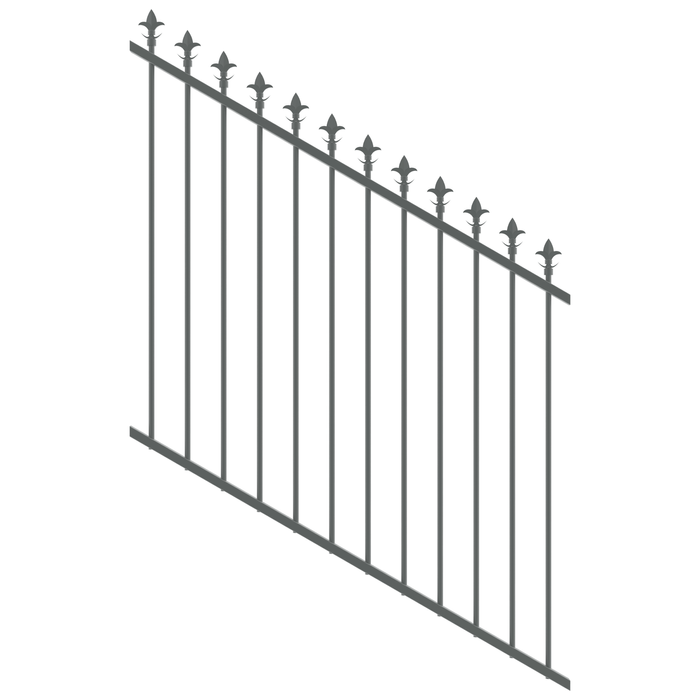 ProtectorAl 0350-1200W x 1200H Monument Spear Top Pool Fence Panel Raked 16-30º