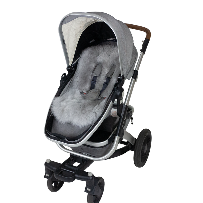 Naturally Sheepskins Grey Luxury Lambskin Pram Liner - Midi Wool