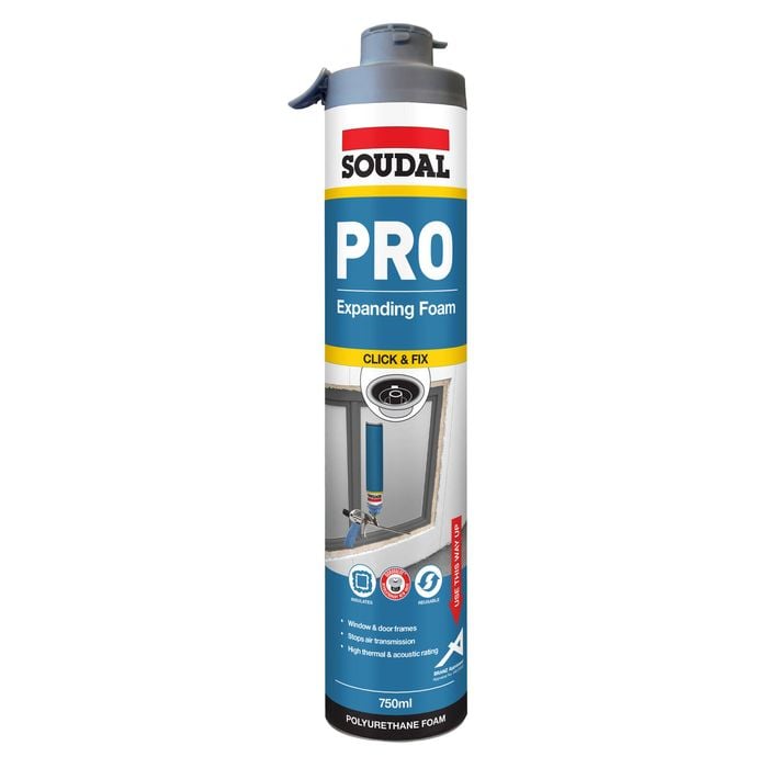Soudal 750ml Click & Fix Pro Expanding Foam