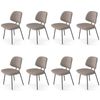 Familand Dining Chairs Set of 8 Padded Seat Kitchen Living Room Chair Corduroy in Khaki