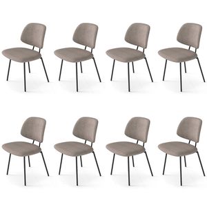 Familand Dining Chairs Set of 8 Padded Seat Kitchen Living Room Chair Corduroy in Khaki