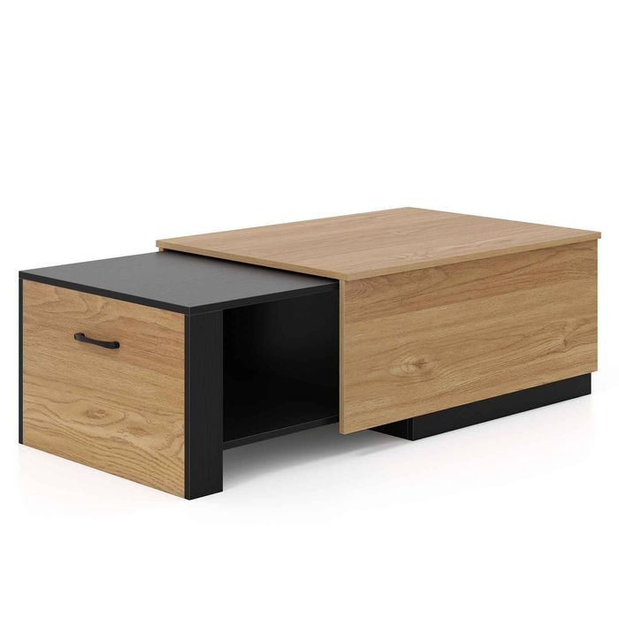 Costway Extendable Coffee Table Dual-tone Sliding Tabletop Wooden