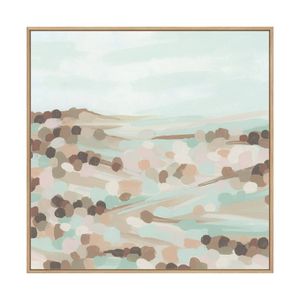 Artey | Pastel Mint Vista I - Framed Canvas - Natural Frame - 84 x 84cm