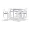 Santorini Outdoor Aluminium 1.5m Bar Table White With 6 Stools & Textured Grey Cushions