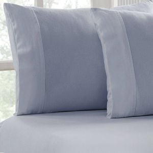 Park Avenue Super King Cotton Flannelette Fitted & Pillowcase Set - Sky