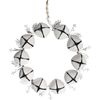 LVD Xmas Wreath Bells Metal/Beads Christmas Hanging Ornament Large White
