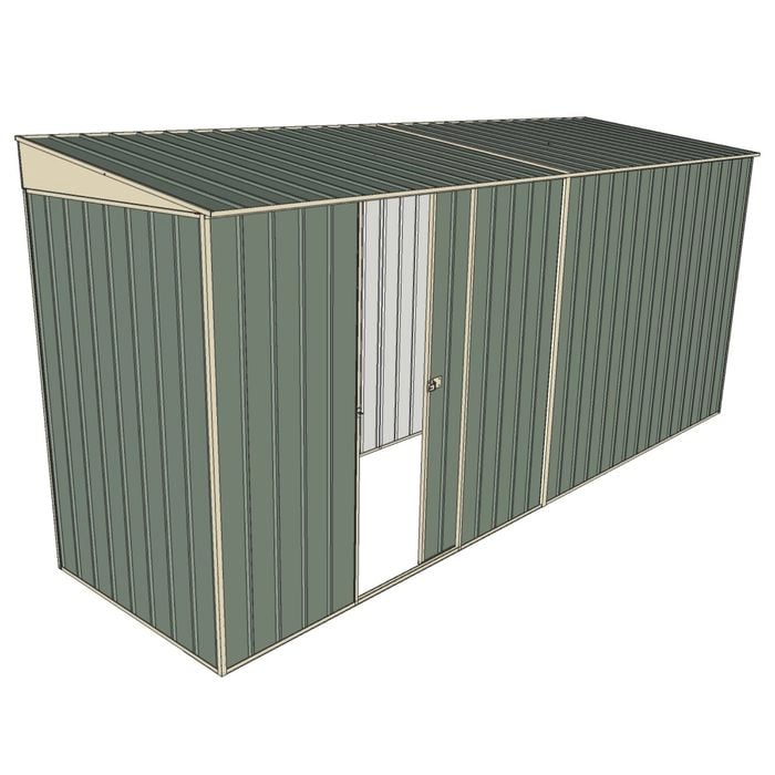 Build-A-Shed 1.2 x 4.5 x 2.0m Skillion Single Sliding Side Door Shed - Green
