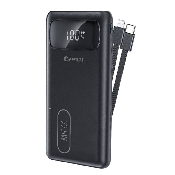 Sansai Power Bank 10000mAh 22.5W w/ LED Display 14x7 cm Assorted
