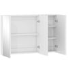 Advwin 900 x 600mm Cabinet LED Medicine Storage Unit 3 Door Mirror Shaving Cupboard w/ Adjustable Shelve White