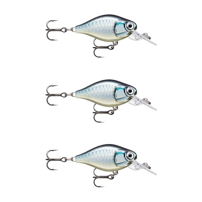 3x Rapala 3.5cm X Light Crank Mid Run Crankbait Fishing Lures - Baby Aspius