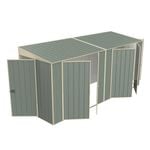 Build-a-Shed 1.5 x 4.5 x 2.0m Tunnel Shed Tunnel Hinged Door Plus Dual Double Hinged Side Door - Green