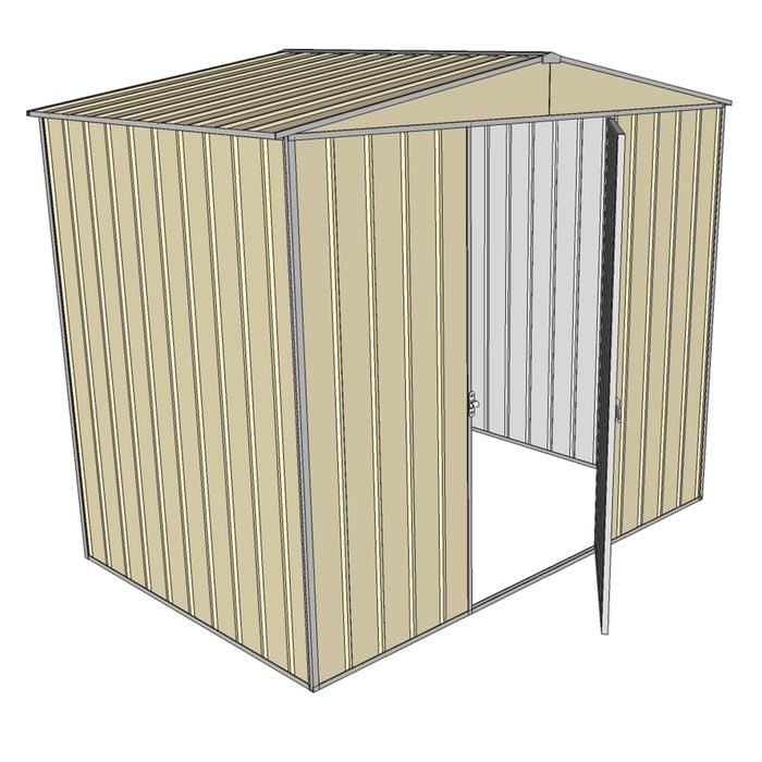 Build-a-Shed 2.3 x 1.5 x 2.3m Single Hinge Door Garden Shed - Cream