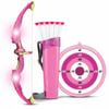 Green Light Up Archery Toy Set for Kids - Includes 6 Arrows, Target & Quiver - Ages 3-12 (Pink)