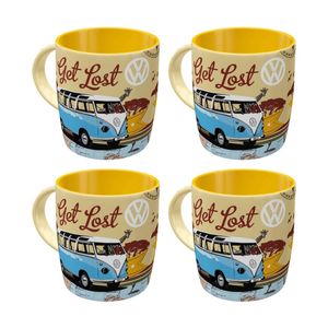 4x Nostalgic-art Ceramic Mug Vw Retro Design 330ml Lets Get Lost Vibe Yellow