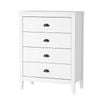 Oikiture 4 Chest of Drawers Tallboy White Vintage