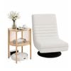 Artiss Floor Lounge Folding Swivel Sofa Chair And 2 Tier Round End Side Table Set