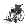 EQUIPMED 24 Inch Folding Wheelchair Lightweight Portable for Elderly and Disabled, Grey